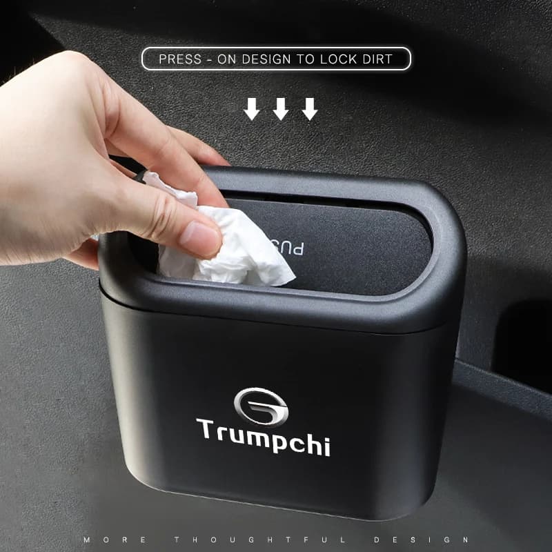 Pattumiera nel veicolo Logo dell'auto Custodia della spazzatura Secchio di stoccaggio Accessori per Trumpchi GS8 GS3 GS5 M6 M8 GA6 GA4 GA8 GS4 GA3 GS7 GA7