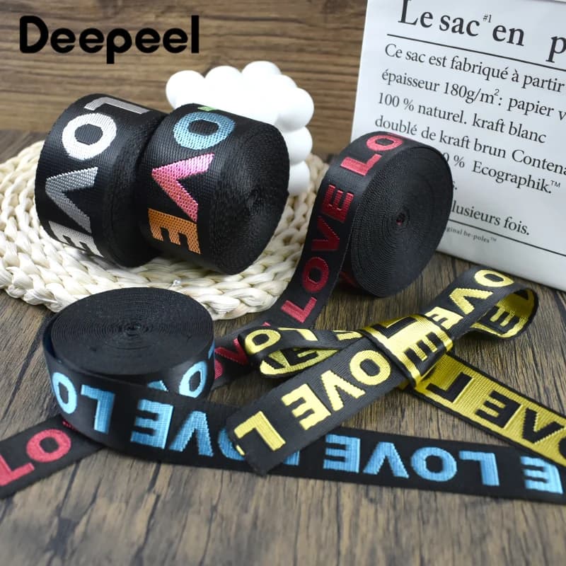 10 Metri 25/38mm AMORE Jacquard Tessitura Cinghia Zaino Treccia Decorativa Nastro Indumento Artigianato Cintura Sling Band Accessori Per Cucire