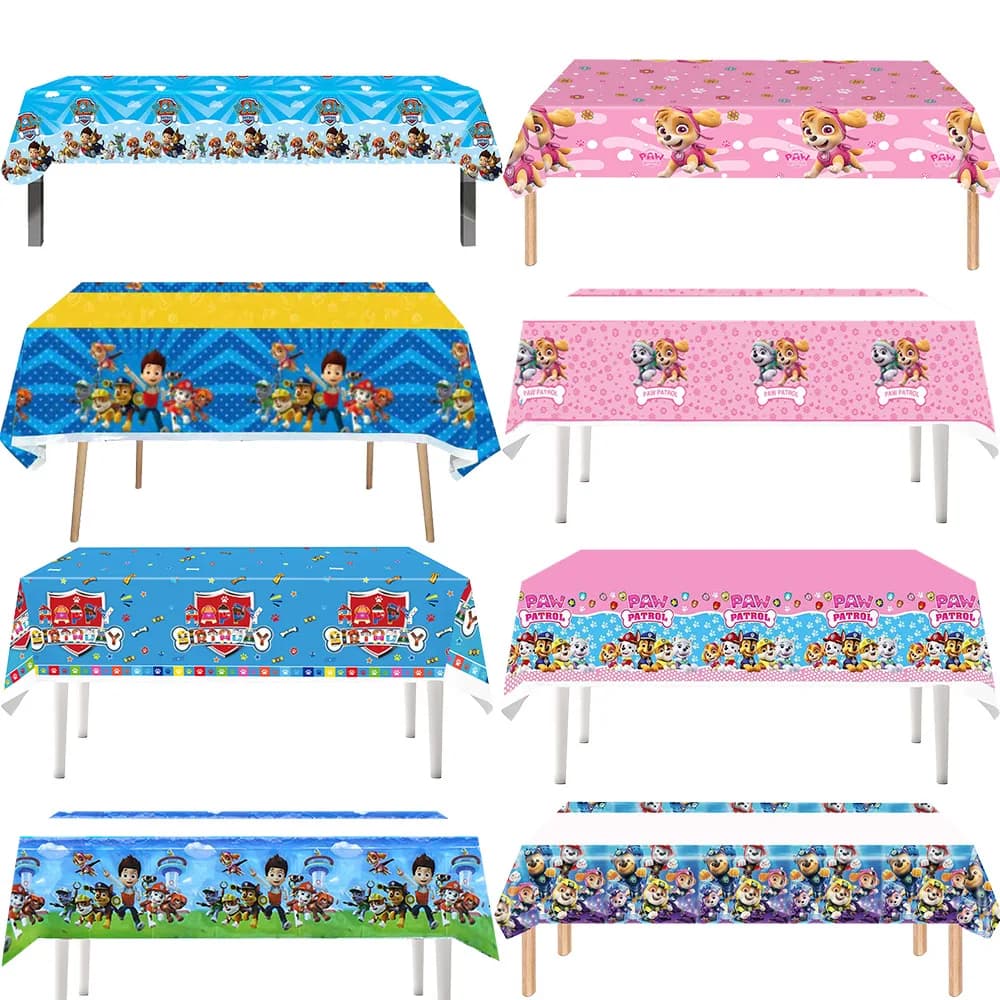 Paw Patrol Theme Birthday Party Tablecloth Decoration Boys or Girls Birthday Baby Shower Pink Blue Dog Tablecover Party Supplies