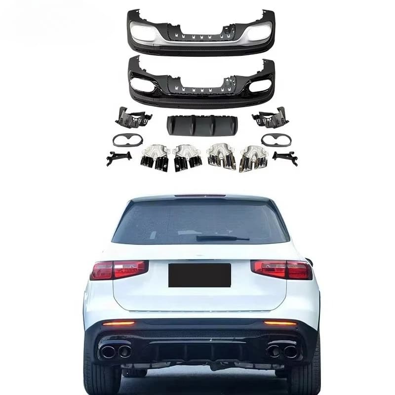 Auto Diffuser for 2019+ GLB W247 X247 SUV Facelift GLB45 Car Diffuser Bumper Diffuser Exhaust Pipe Rear Lip Tips