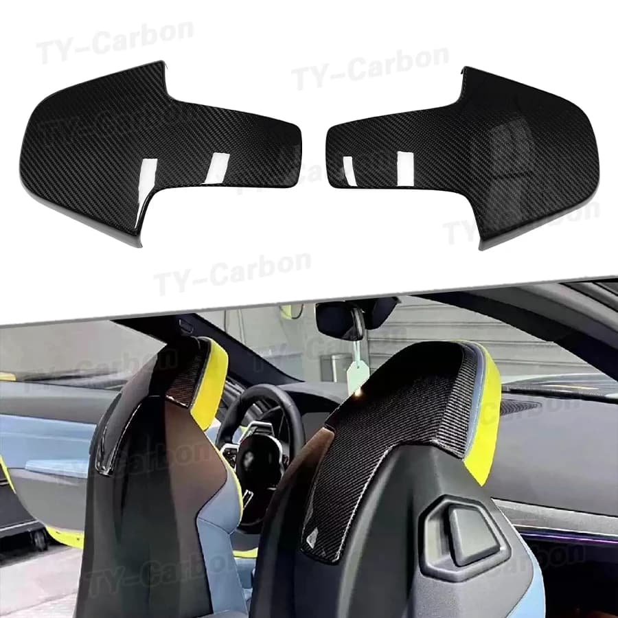 Dry Carbon Fiber Car Inner Seat Back Covers Trims for BMW G80 M3 G82 M4 G87 M2 G42 F97 X3M F98 X4M 2020+ Car Accessories