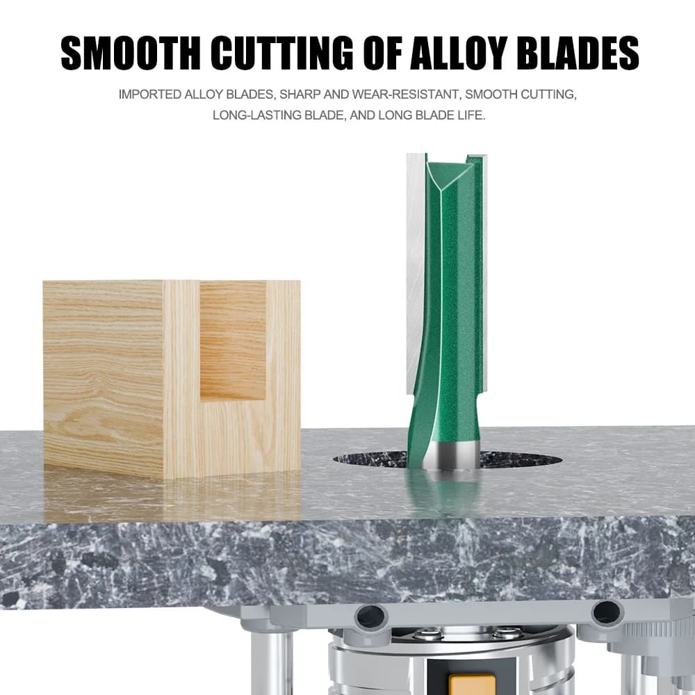 6mm 1/4" Shank Straight Grooving Router Bit Double Edge Cutting Tool For Wood Slot Carving And Board Processing Milling Cutter