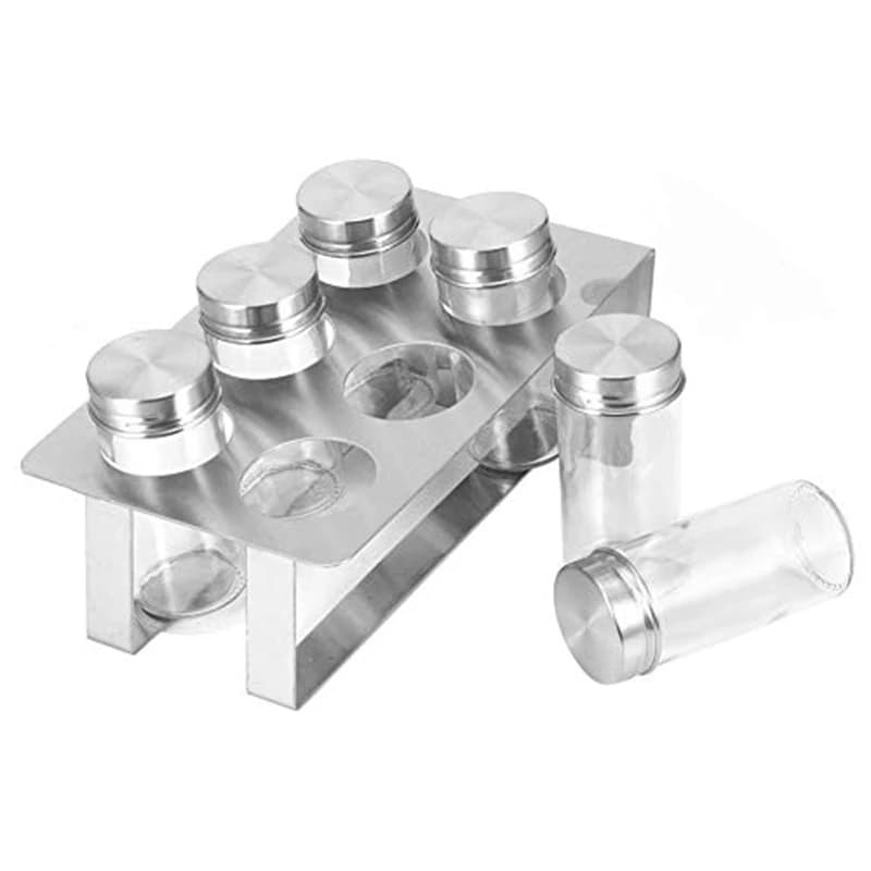 6PCS Dustproof Seasoning Bottle, Stainless Steel Condiment Container Spice Bottles Spice Jar, Seasoning Bottle Jar Set