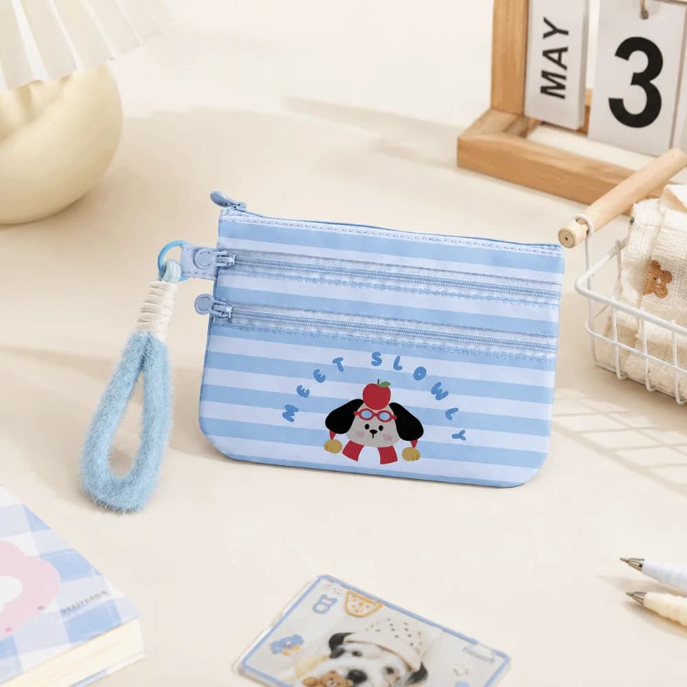 Card Pouch Lightweight Cartoon Passport Holder Zipper Slim Cute ID Card Holder Dustproof Portable Coin Bag Family Storage Tools