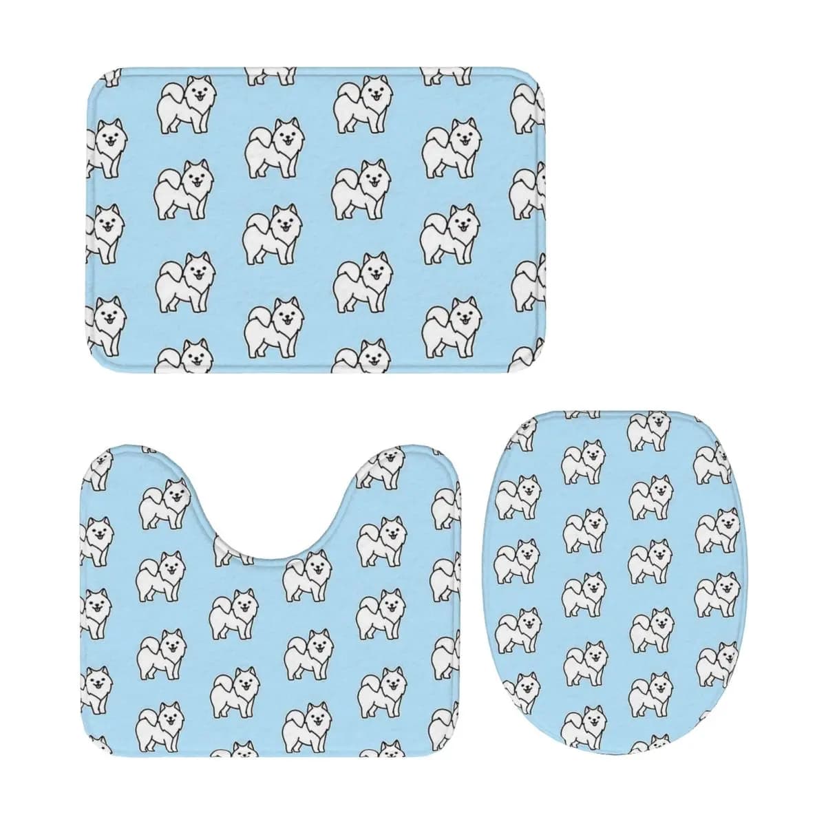 Samoiedo 3 pezzi tappetino da bagno set da bagno copriwater copriwater decorazioni per la casa tappeto antiscivolo
