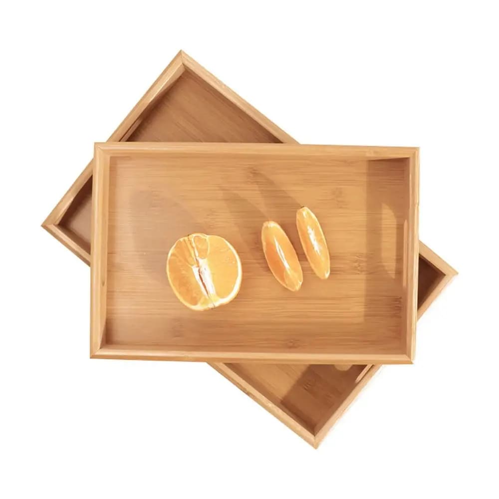 New Rectangular Storage Tray household Bamboo Storage Plate Solid Wood Water Cup Plate Dried Fruit
