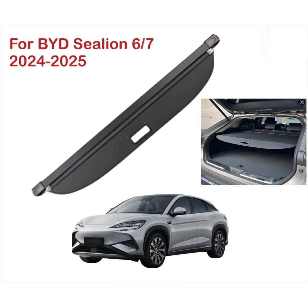 Copertura per bagagliaio posteriore auto per BYD Sealion 6 7 EV DMI 2025, tendina organizer per bagagliaio, accessori auto in tela per riporre e organizzare