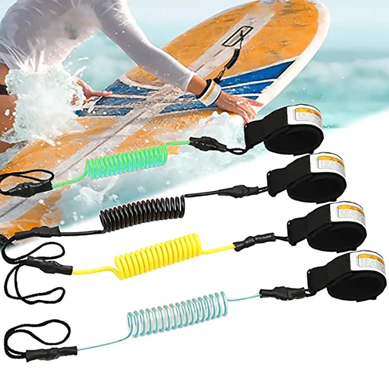Corda di Sicurezza Avvolgibile per Tavola da Surf, SUP, Kayak e Zattera - Protezione Caviglia e Piede