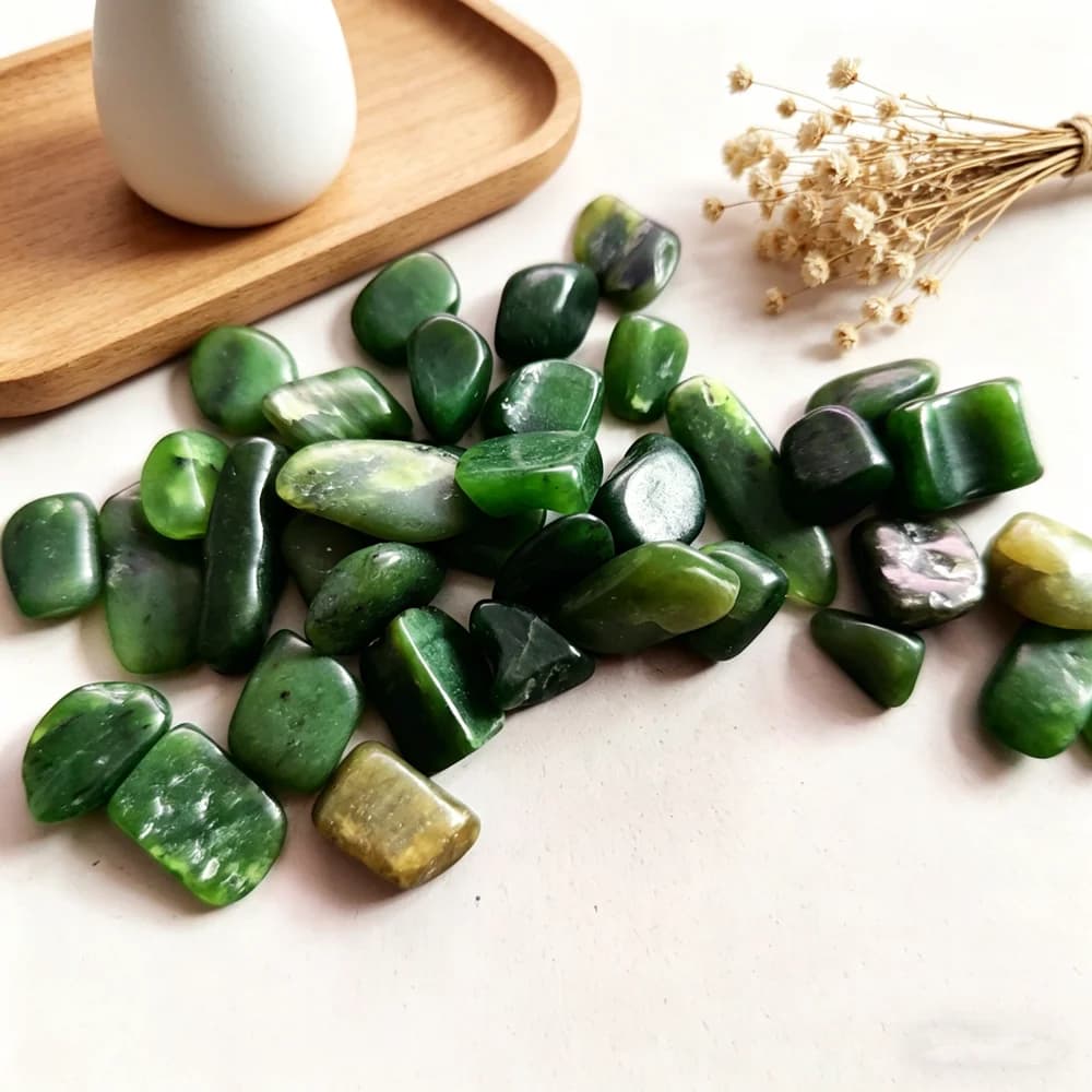 Pietra di diaspro verde naturale lucido irregolare pietre di rotolamento diffusore decorazione della casa pietra minerale campione