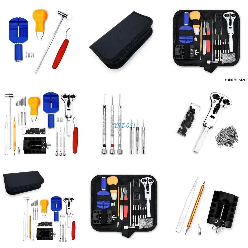 E15A 147 Pezzi Strumento riparazione professionale per orologi Set strumenti per barra a molla Set strumenti per pin