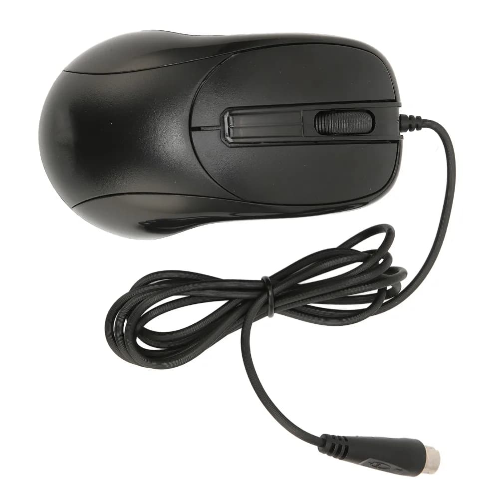 3 Pulse Width Optical Mouse for PS2, Ergonomic Black Portable Mouse for Office and Home