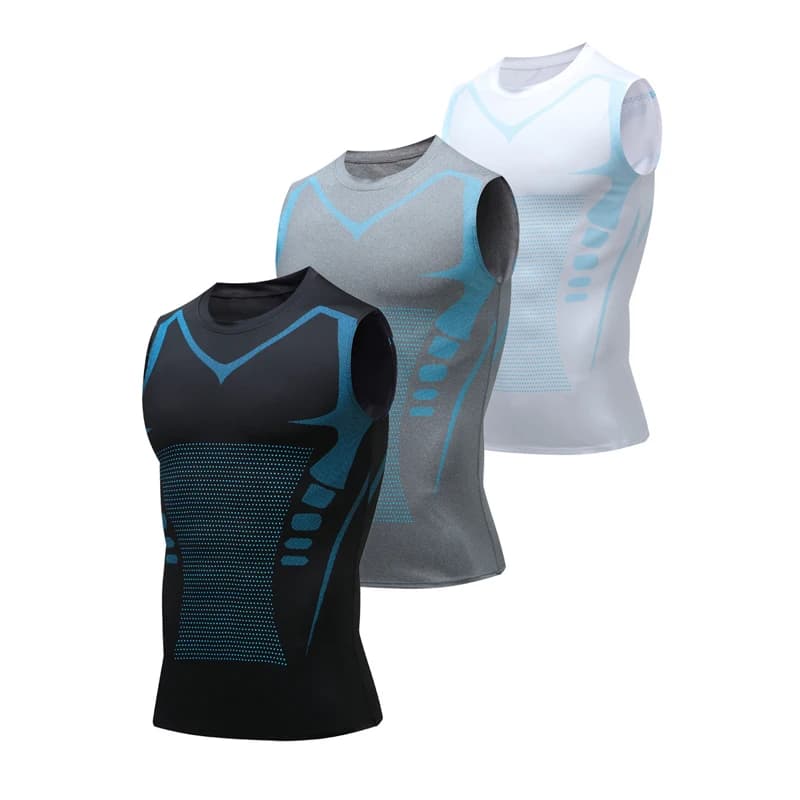 Men's Sports Running Short Sleeves Short Drying Sleeveless Ice Silk T-shirt Basketball Training Fitness Clothing Summer Slim