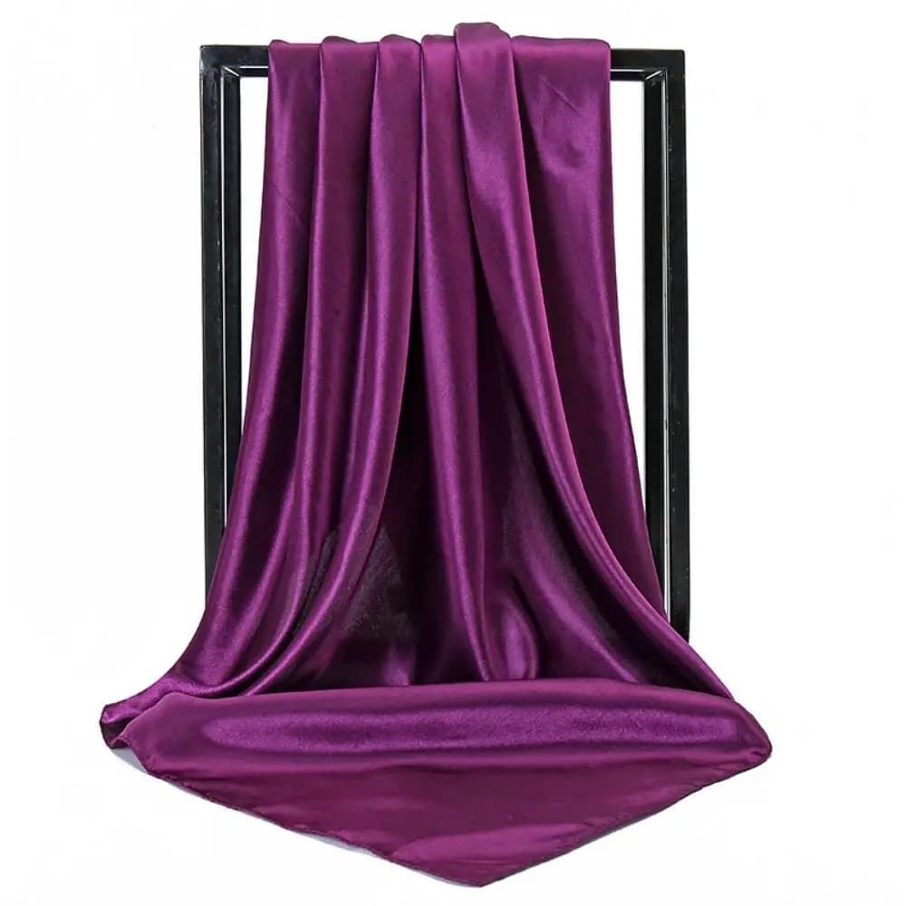 Elegant 90cm Satin Silk Scarf Large Size Soft Square Neck Scarves Lightweight Korean Style Head Scarf Winter/Autumn/Spring