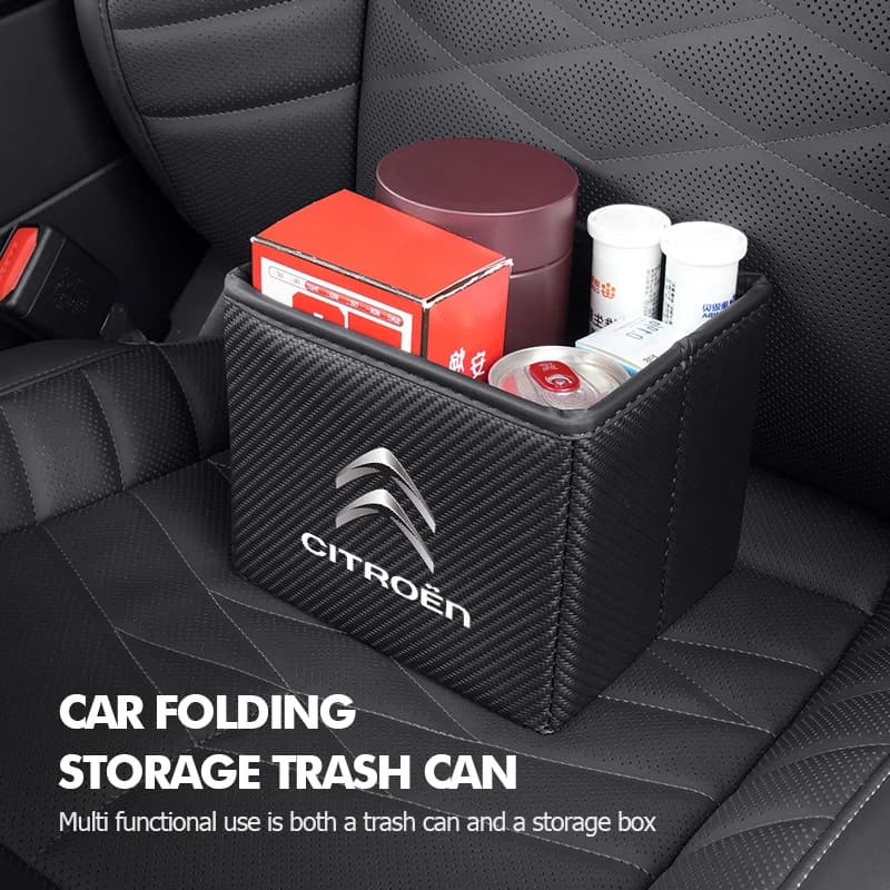 Portable Car Trash Bin Garbage Can Foldable Waste Storage Basket For Citroen Grand Berlingo Jumper Celysee Xsara Picasso