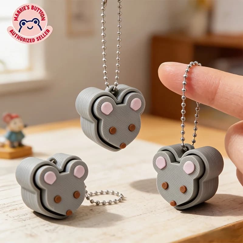 Give her/his Milo Mouse keychain, 3D printed unzip and press keychain, suitable for Christmas, Halloween, parties, Thanksgiving, Valentine's Day, New Year's Eve gifts, durable keychains, backpack pendants, car accessories, multi-functional unique keychain