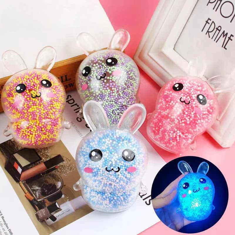 1/6pcs Squishy Bunny Stress Balls con luce antistress Toy Girls Kids Fidget Toys coniglio colorato per pasqua Basket Stuffers