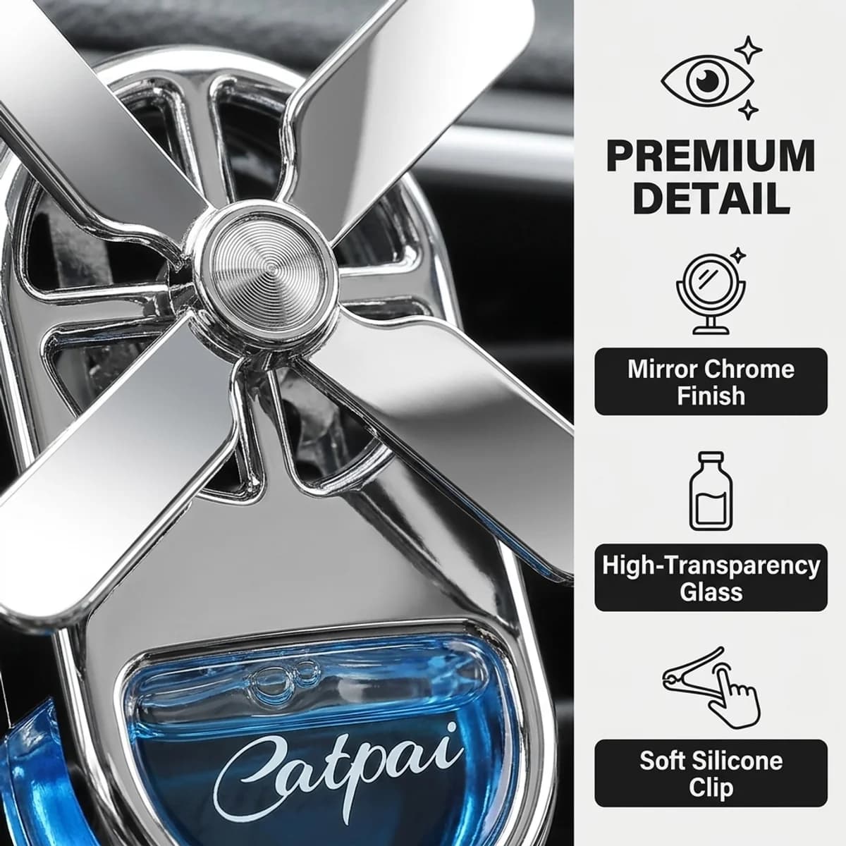 Nuovo Deodorante per Auto con Aromaterapia, Elica Rotante per Bocchette di Ventilazione, Profumatore Creativo Mini, Accessori Decorativi