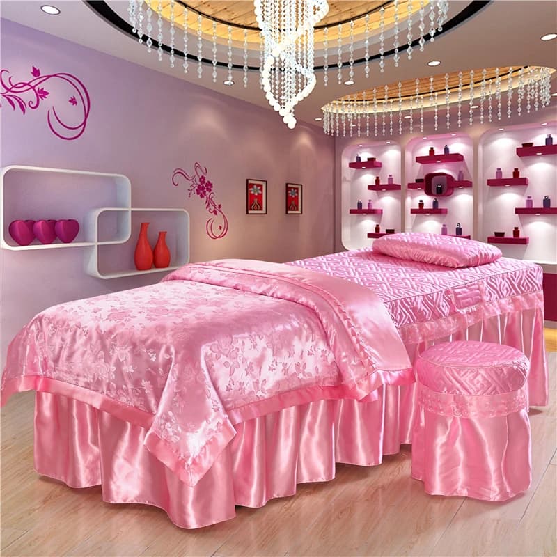 Pizzo 4 pz/set set di biancheria da letto per salone di bellezza copriletto Tuina Spa copriletto per massaggio copripiumino federa copripiumino