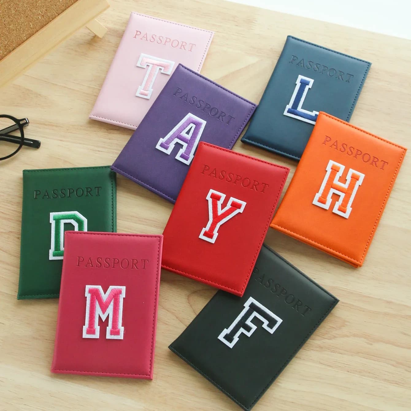 Personalized New Cool Baseball Style Letter Passport Cover Customized Initial Letter Passport Holder Customize Chic Cover Gift