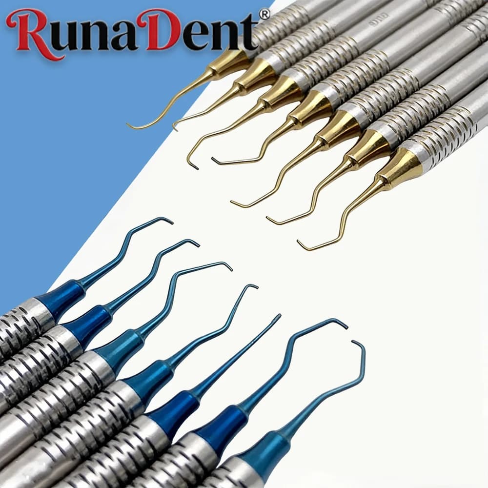 Set di 7 Strumenti per Ablazione Subgengivale, Rimozione del Tartaro, Pulizia dei Denti, Cura Parodontale e Orale