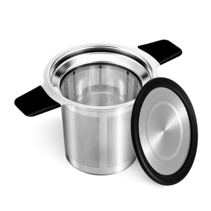 Stainless Steel Tea Infuser Steeper Strainer for Loose Leaf Tea, Fine Mesh Reusable Diffusers Ball Bag Filter Holder with Heat