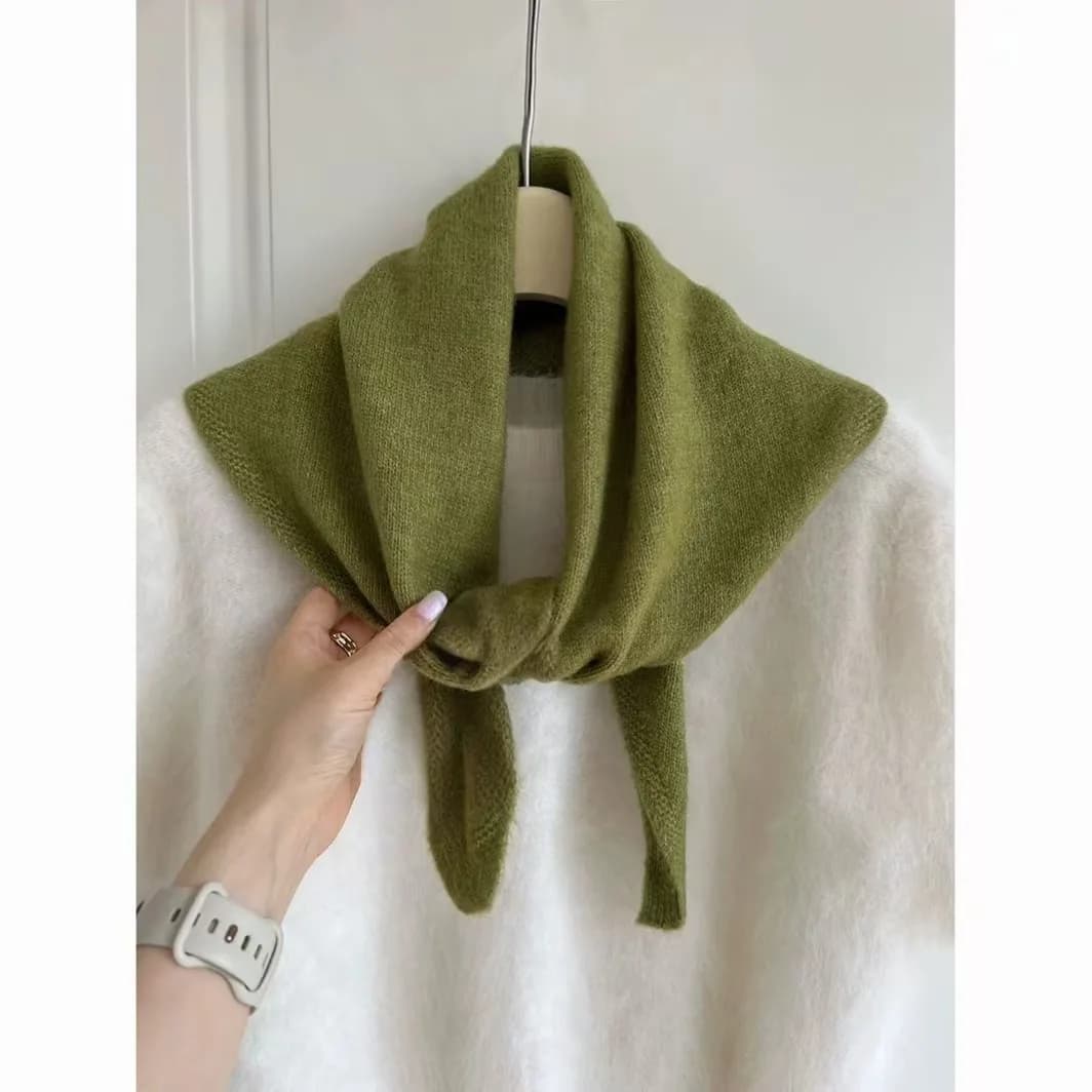 Sciarpa triangolare da donna in misto lana, foulard, sciarpa lavorata a maglia - multifunzionale, calda e versatile