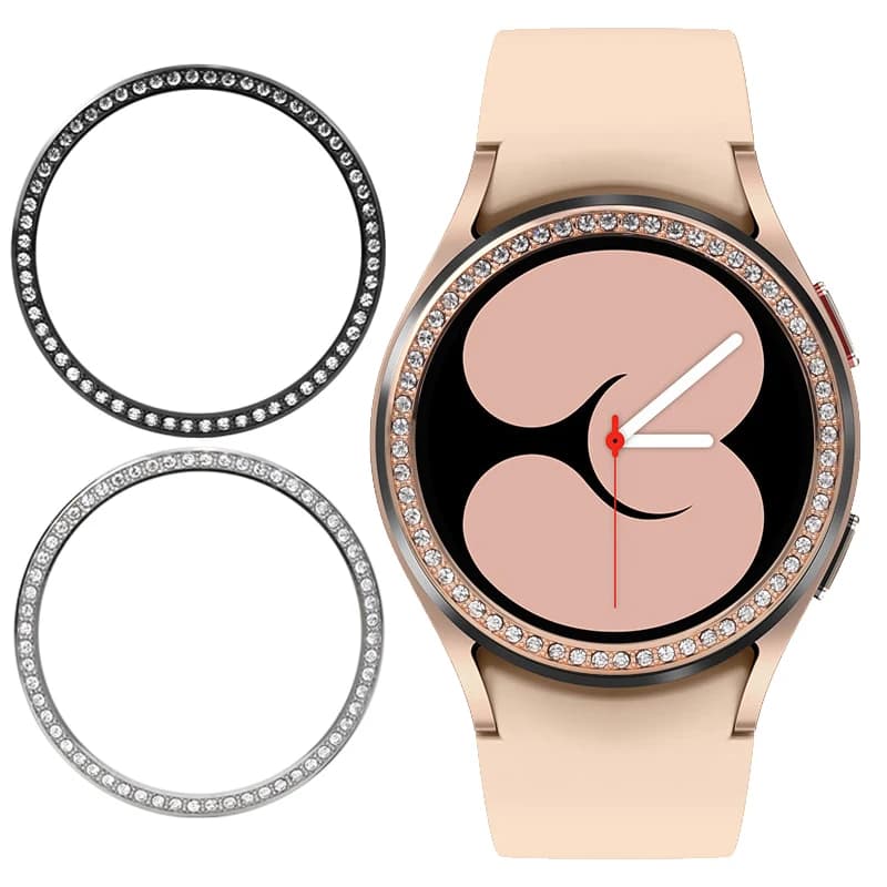 Decora la lunetta per Samsung Galaxy Watch4 5 6 7 40mm 44mm Custodia protettiva per paraurti in metallo Accessori per anelli con diamanti bling