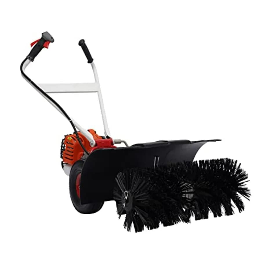 Spazzatrice a spazzola per erba sintetica, a benzina 2 tempi 52CC 2.5HP, spazzatrice manuale da 23.6 pollici per la pulizia di neve e foglie