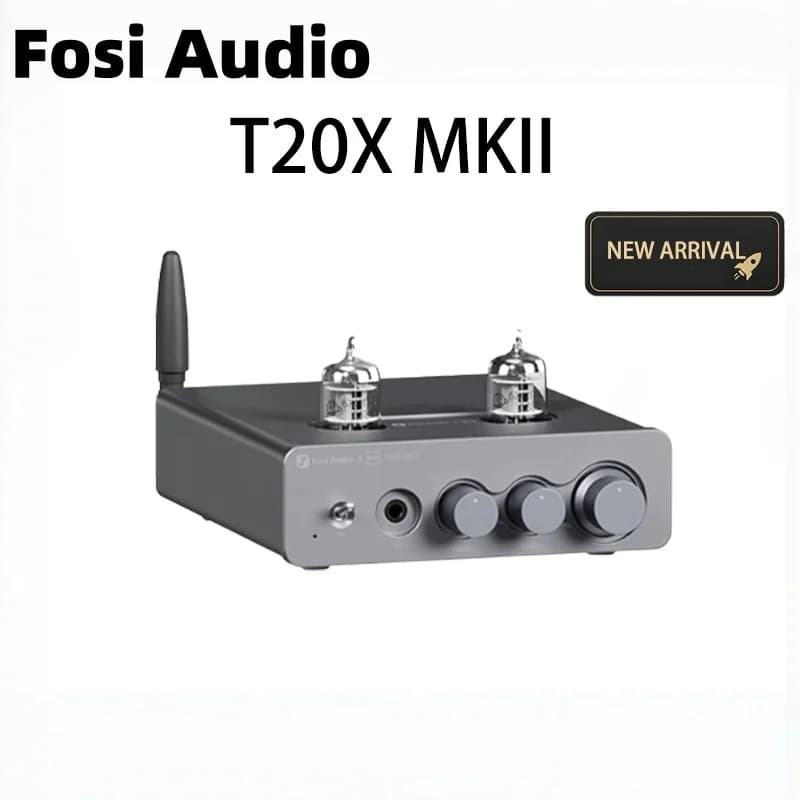 Amplificatore per Cuffie a Valvole Bluetooth Fosi Audio T20X MKII con Chip TPA3221 QCC3031 Compatibile con Altoparlanti Home Theater