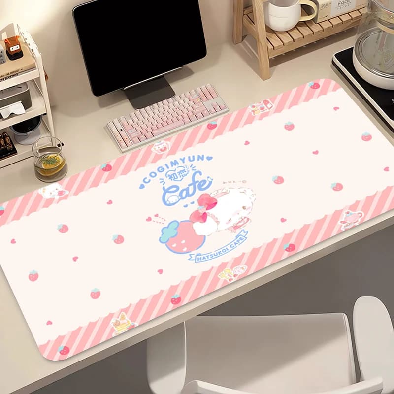 Tappetino per mouse da ufficio Cogimyun, grande, per giocatori, accessori da gaming, tastiera veloce, bordo in gomma, tappetino da scrivania, stampa HD, per laptop, anime.
