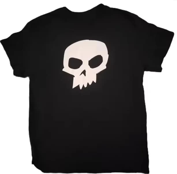 Men's Black Crew Neck Short Sleeve T-Shirt With Minimalist Skull Graphic Soft Fabric Casual Trendy Daily Wear Tee