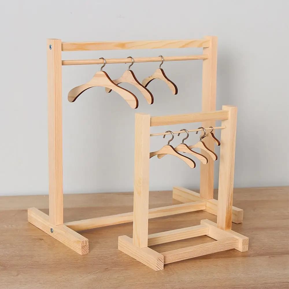 1 pc doll hangers wooden clothes organizer door scarves hangers hangers for dolls bag clothes toys plush accessories