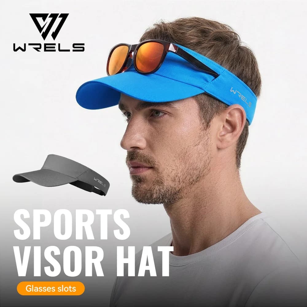 Visiera Parasole Sportiva WRELS, Cappello Senza Cappuccio Leggero e Regolabile, Visiera Traspirante per Uomo e Donna, Ideale per la Corsa