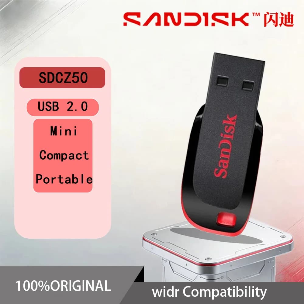Chiavetta USB originale SanDisk CZ50 16GB 32GB 64GB 128GB USB 2.0 Pendrive Memory Stick Mini U Disk Pen Drive per laptop desktop