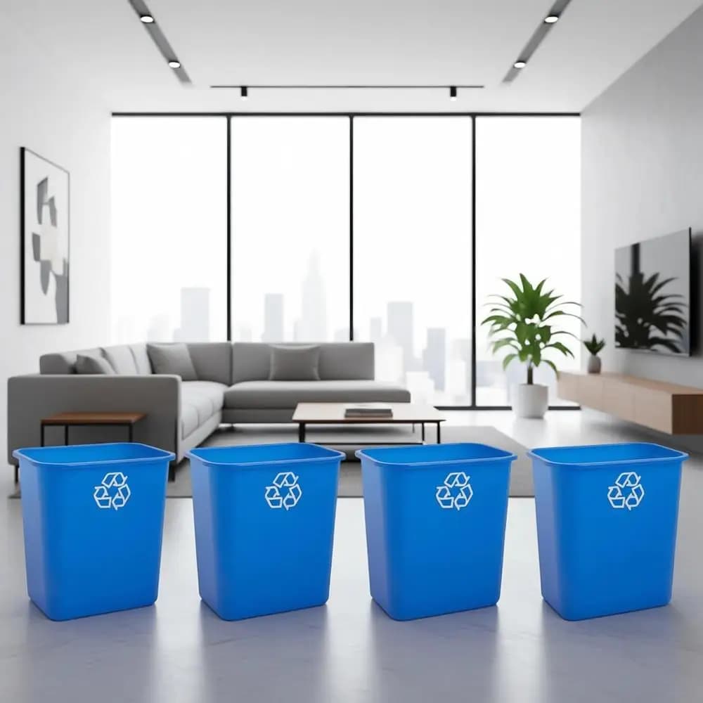 Contenitore per Riciclaggio Salvaspazio da 7 Galloni, Adatto Sotto la Scrivania, Ideale per Uffici, Cucine, Dormitori, Facile da Pulire, Blu (Confezione da 12)