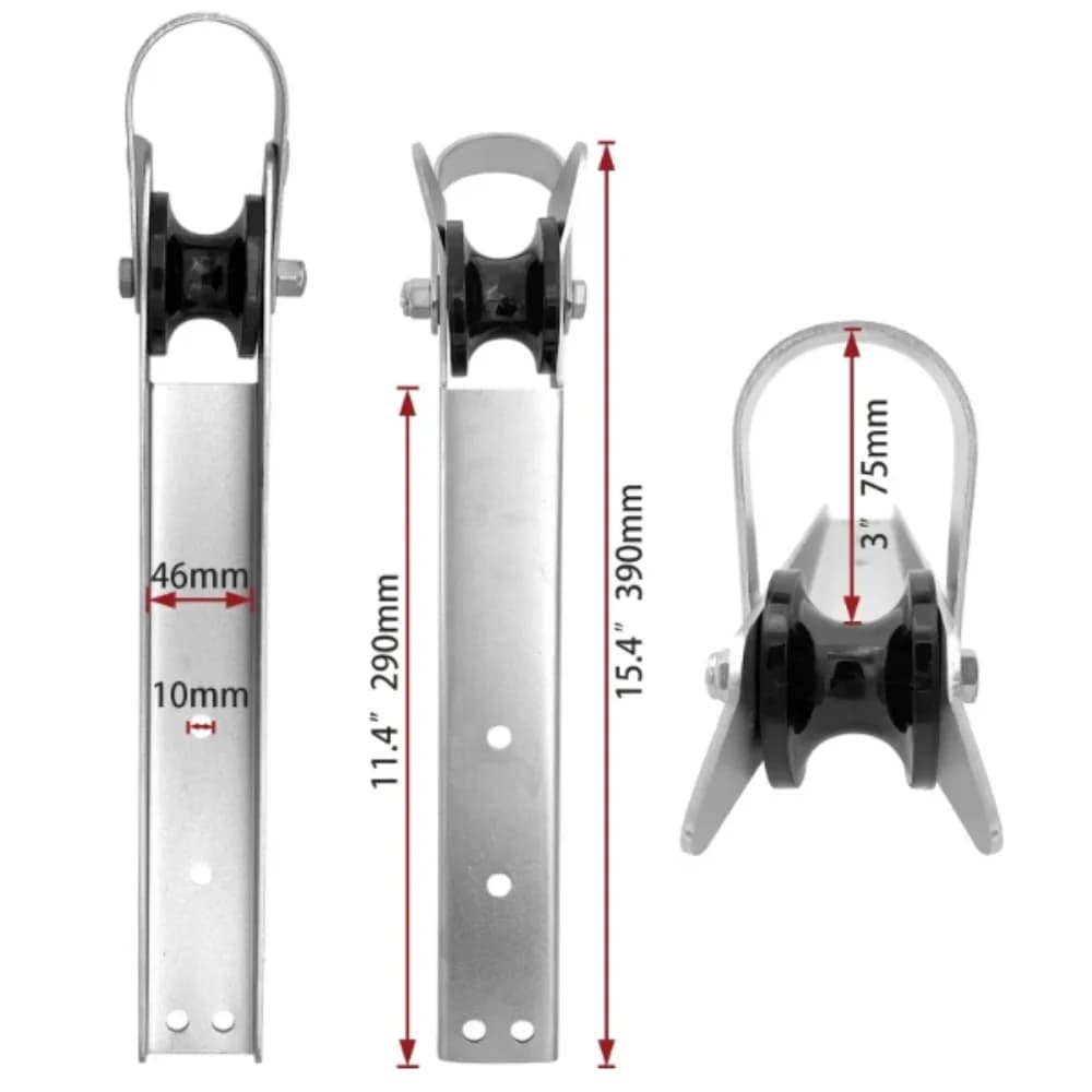 Ruota per Ancora da 390mm in Acciaio Inox 316, Accessori per Barche, Rullo per Ancora di Prua Autosalante per Impieghi Gravosi