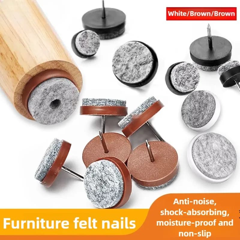 30 pz/pacco Feltro Rilievo Del Piede Skid Glide Nail Protector Mobili Sedia Tavolo Gamba 18mm/20mm/22mm/24mm/28mm