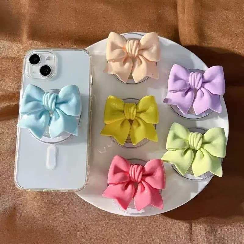 Supporto Magnetico 3D Lucido a Fiocco GripTok Smart Tok per iPhone 17, Accessorio Universale per Telefono, Supporto per Dito Compatibile con Magsafe