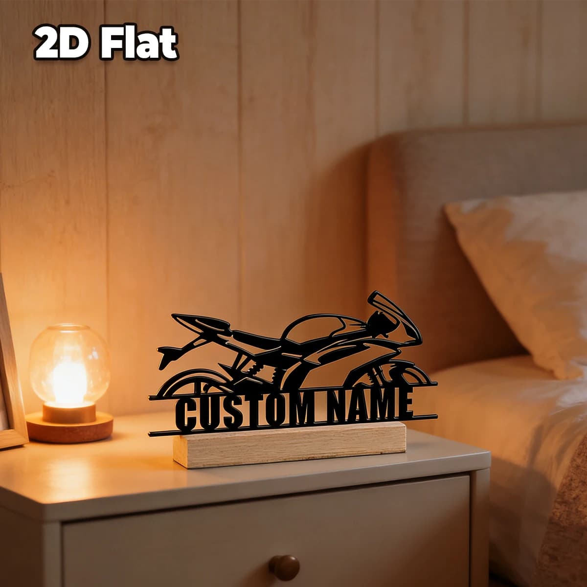 1pc Customized Wrought Iron Desktop Ornaments Custom Name Equipped with A Wooden Base Perfect for Home or Office Decoration
