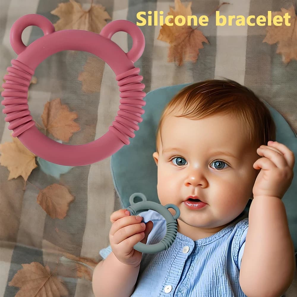 Massaggiagengive in silicone senza BPA Nuova forma di manico Massaggiagengive masticabile Bambino Roditore Sollievo dal dolore Massaggiagengive Giocattoli Giocattoli sensoriali per bambini