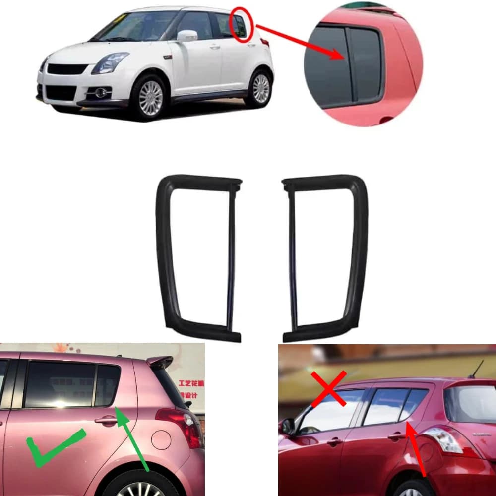1 Pcs 3rd Window Runchannel Rubber for Suzuki Swift 2006-2009 Window Mud Trough for Swift Protector Rubber Weather Seal