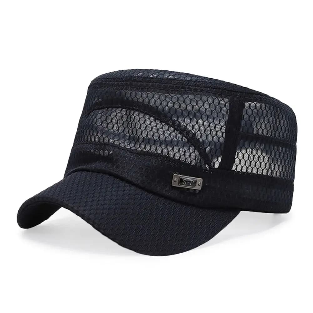 Spring Summer Anti-UV Baseball Cap Breathable Adjustable Flat Top Cap Casual Outdoor Cadet Hat Men