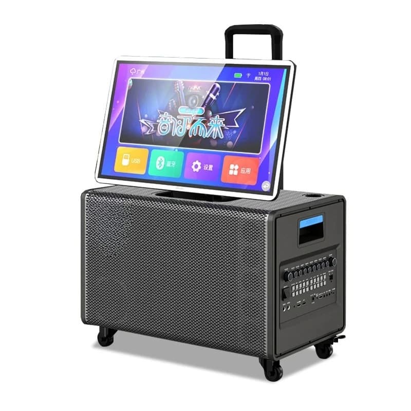 Family KTV Bluetooth audio song ordering all-in-one machine karaoke outdoor square dance sound box with display screen