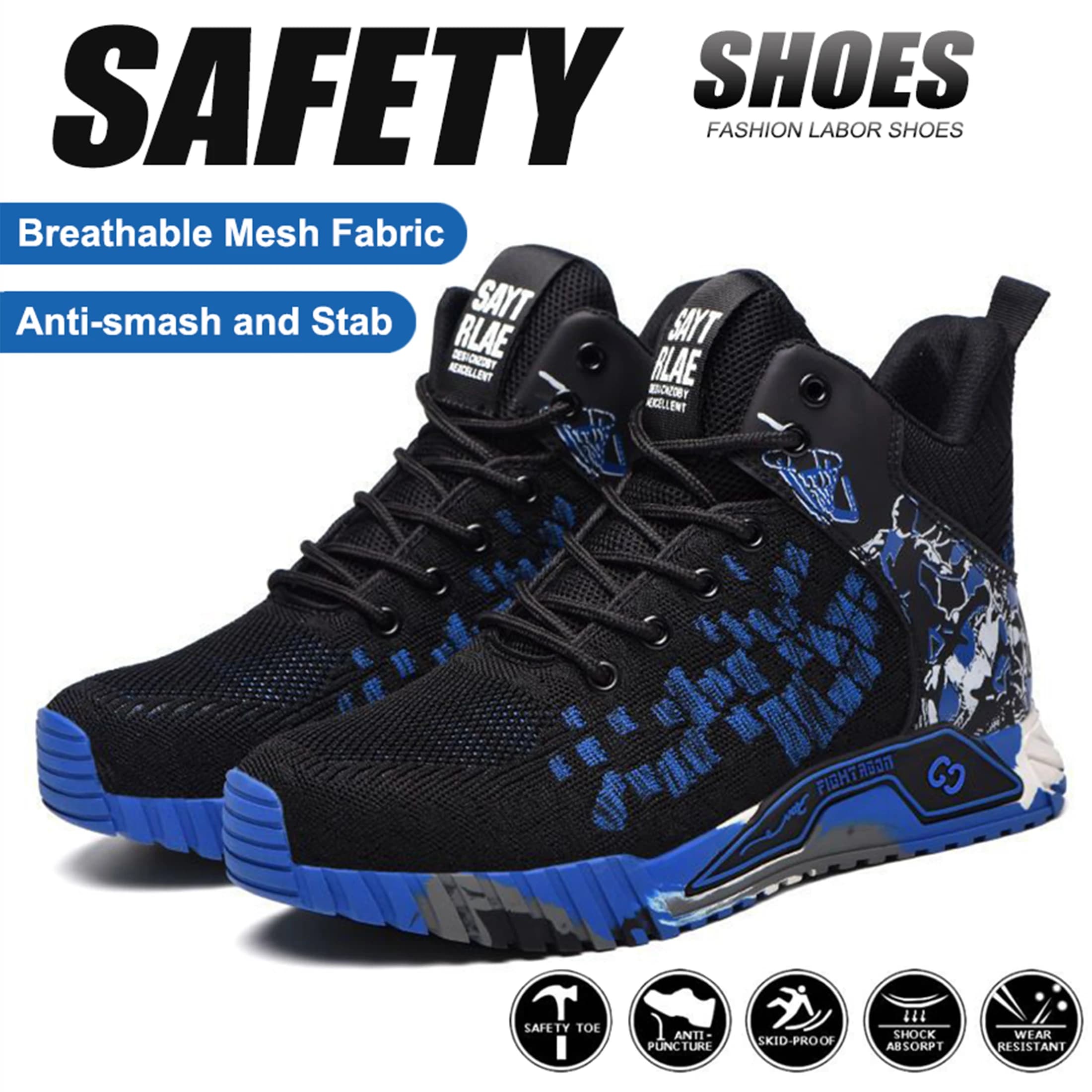 Factory Grade Men's Safety Shoes Comfort Men's Work Shoes Indestructible Puncture Proof Light Outdoor Work Boots