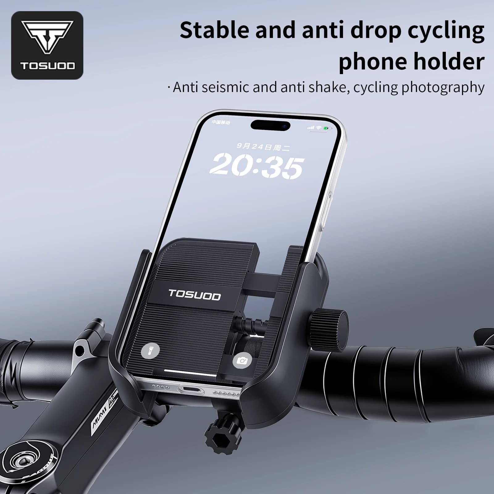 Supporto per Telefono da Moto, Supporto per Cellulare da Specchietto Moto 360° ° Supporto per telefono GPS da manubrio per bici elettrica