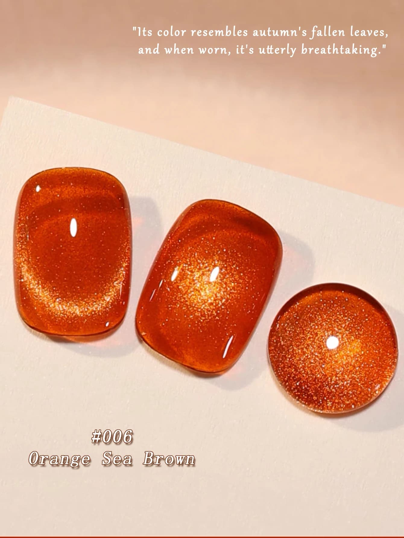 SHAKA 1-6 pz Smalto Semipermanente Gel Effetto Occhio di Gatto Maillard Caramello Ambra Rosso, con Perle di Vetro Effetto Sbiancante, per Nail Art, Unghie Marroni e Arancioni
