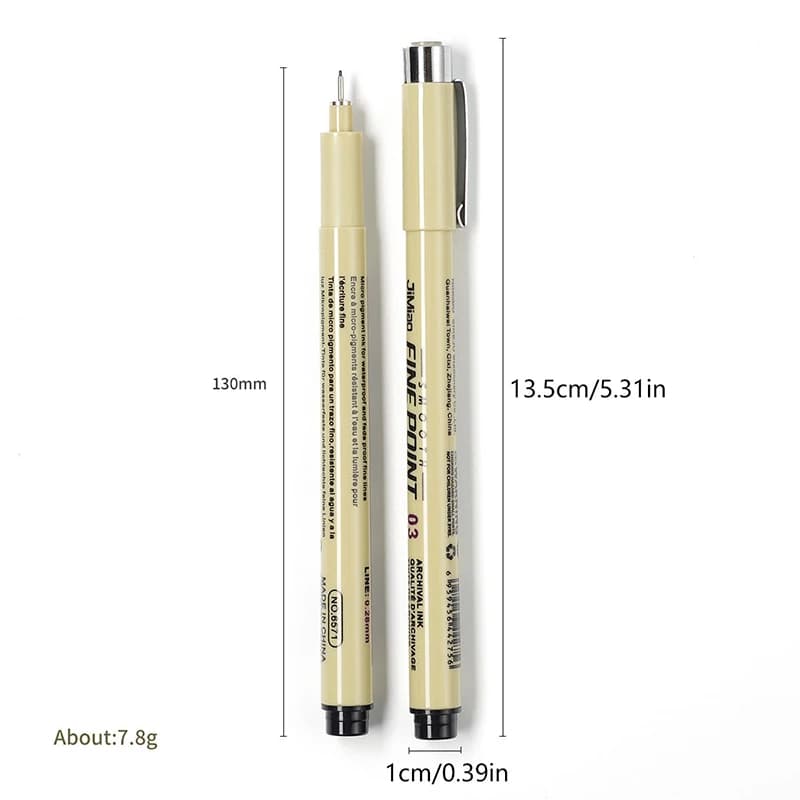Penna per Dettagli e Schizzi, Strumenti per Nail Art, Penna per Graffiti e Linee, Penna per Pittura Gel Impermeabile, Penna per Disegno a Filo
