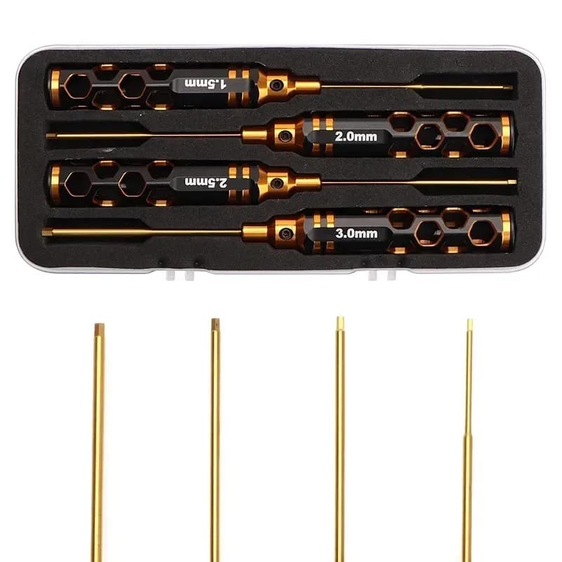4 pezzi 1.5mm 2.0mm 2.5mm 3.0mm cacciavite esagonale set di cacciaviti per drone da corsa elicottero auto barca parti RC