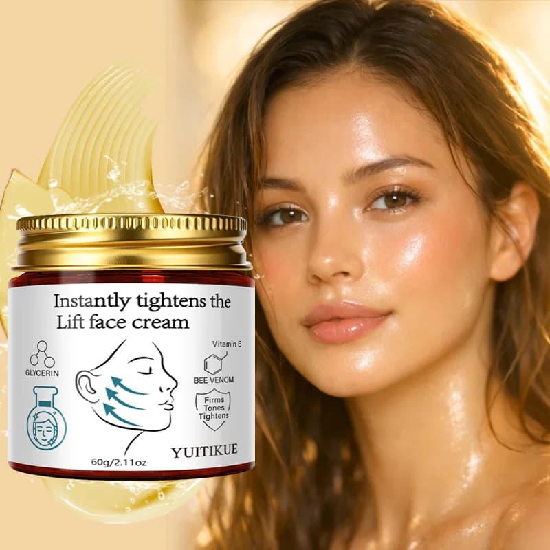 YUITIKUE Instant Face Lift Cream 60g Bee Venom & Vitamin E Formula for Firming, Tightening & Smoothing Skin
