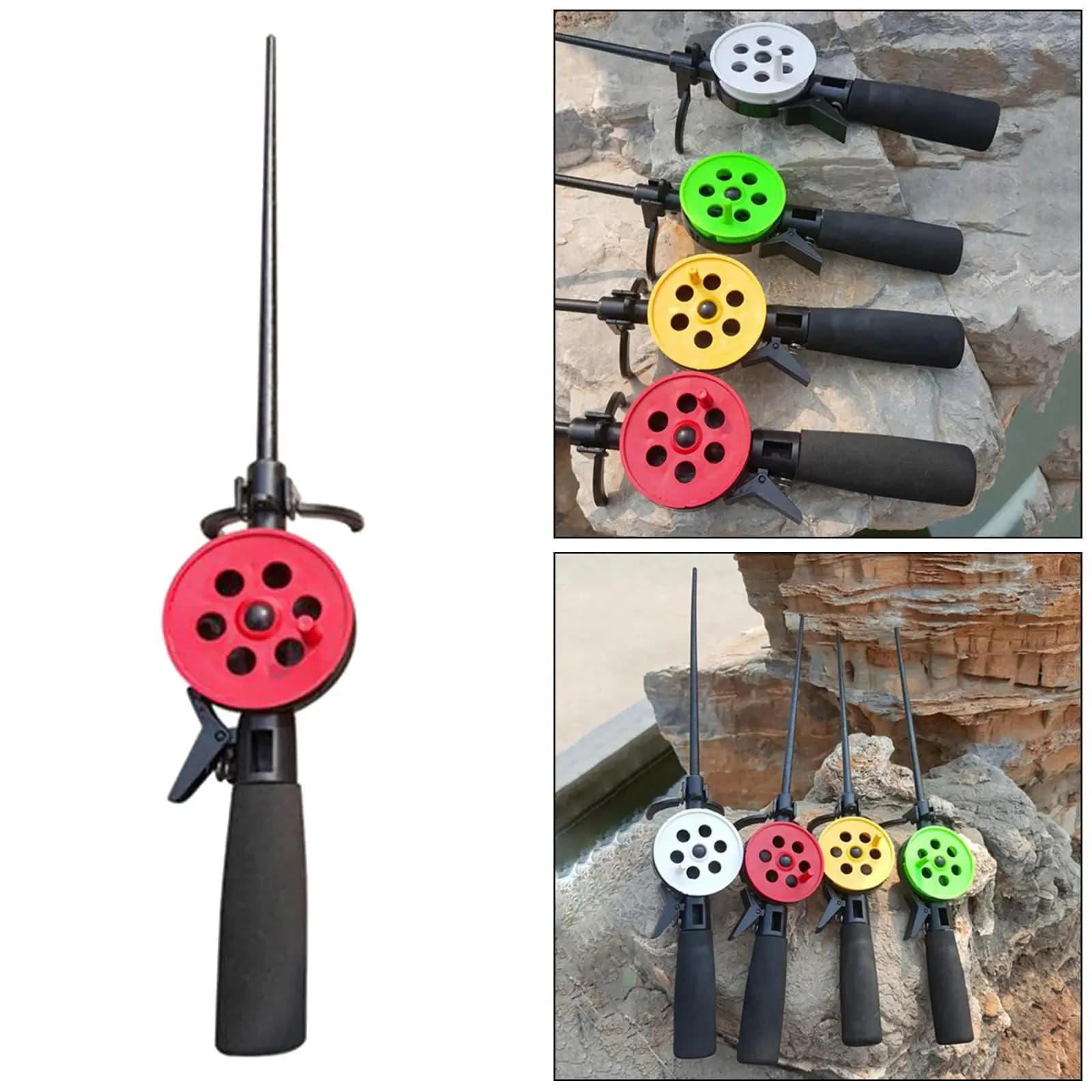 Canna da pesca invernale leggera portatile con mulinello Sport all'aria aperta da 14 pollici